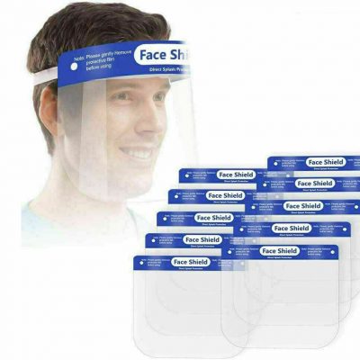 100 Safety Full Face Shield Reusable Washable Protection Cover Face Mask Helmet 2