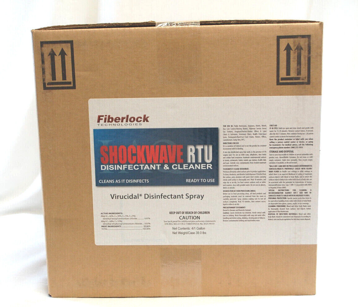 Fiberlock Shockwave RTU Disinfectant Cleaner 4 Gallons