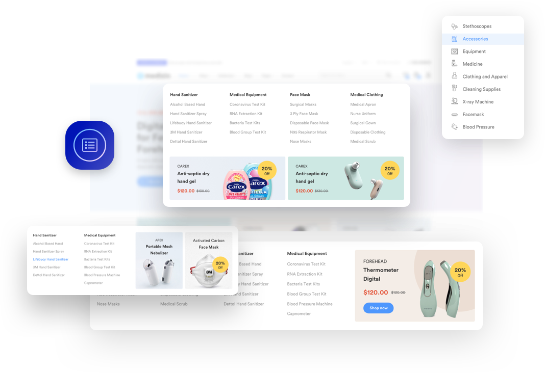 Landing Allow users to build their own fast-loading online store easily without coding skills
