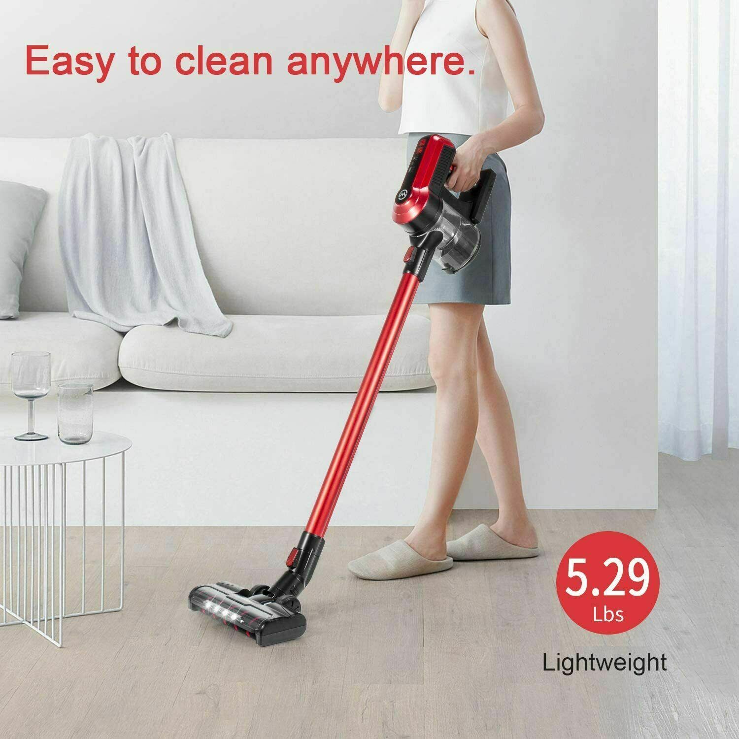 MOOSOO 5-in-1 Lightweight Cordless Stick Vacuum Cleaner 23KPA
