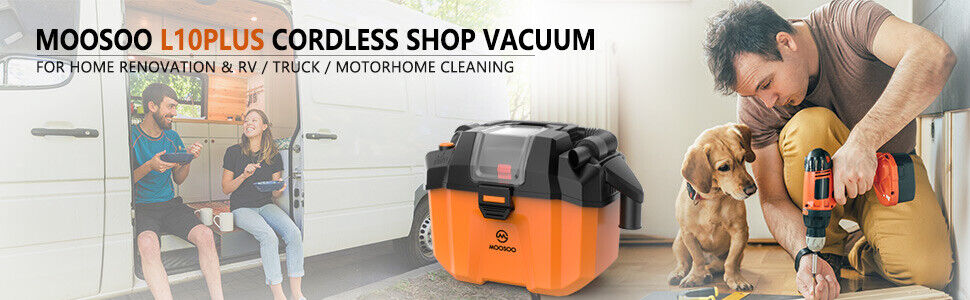 Moosoo L10 Plus Cordless Shop Vacuum Wet Dry Blower