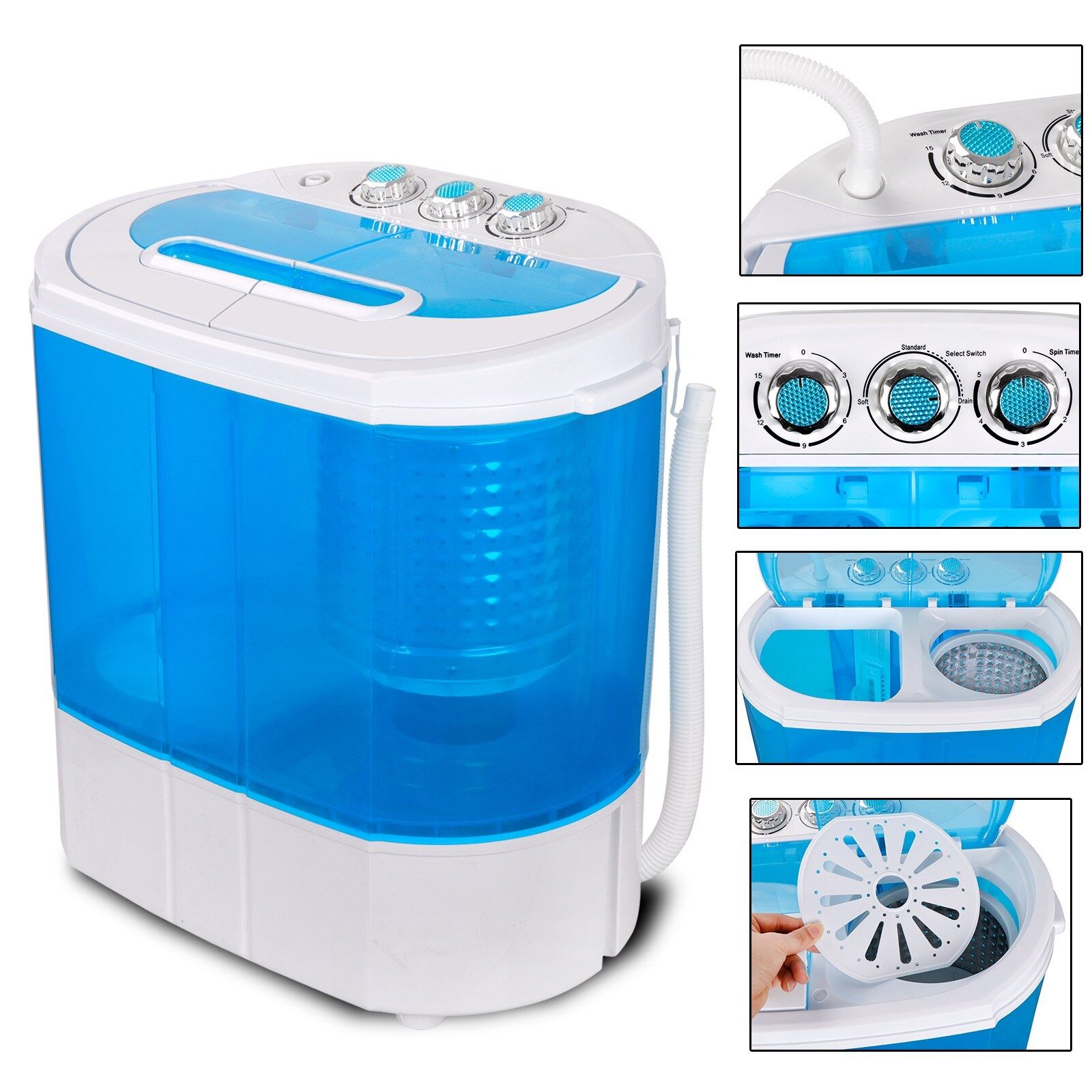 Portable Washing Machine 10lbs Washer w/ Spin Cycle Dryer
