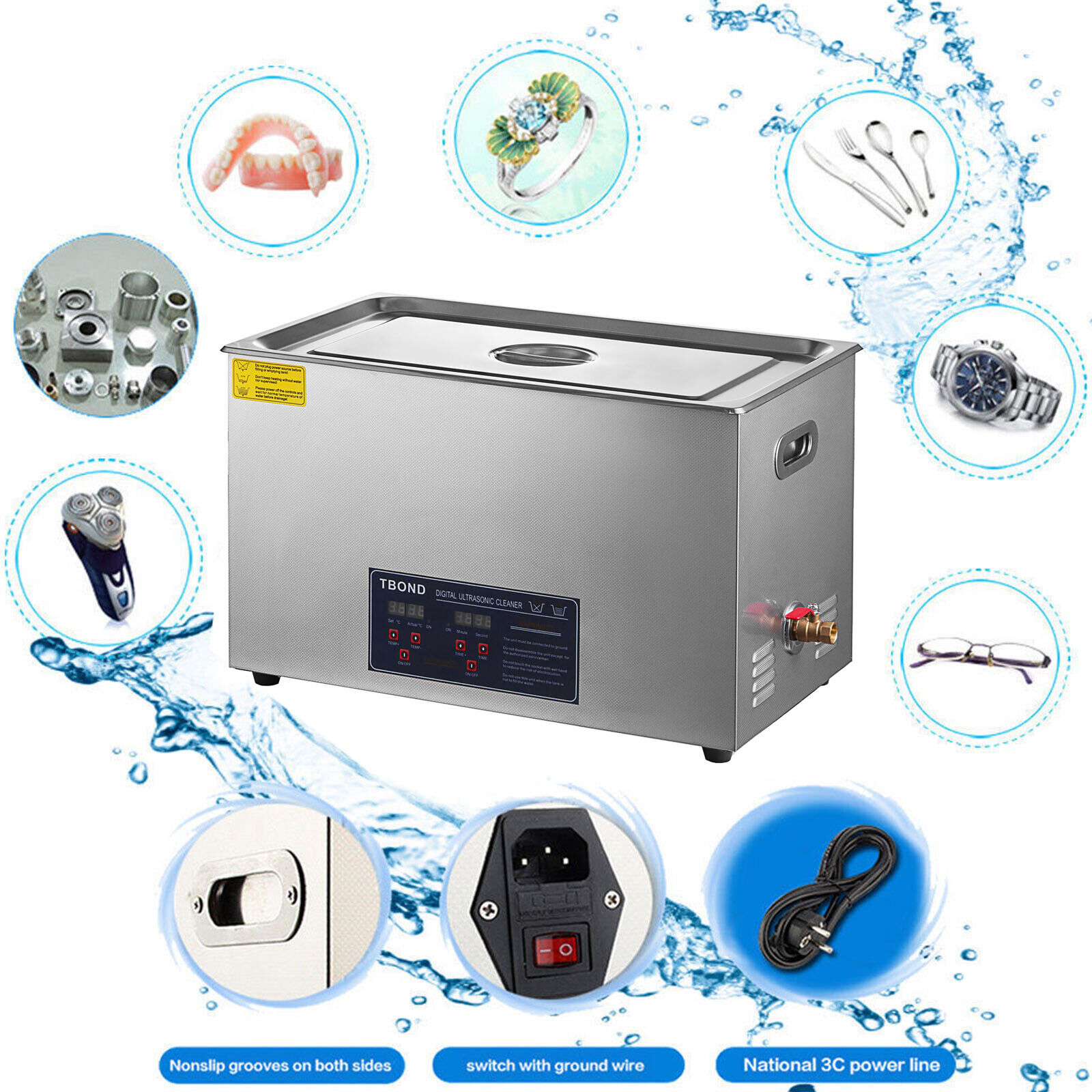 TBOND 30L Ultrasonic Cleaner w/ Heater & Digital Timer
