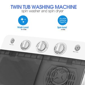 Portable Twin Tub Compact Washing Machine Washer + Spin Dryer Combo