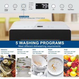 ZOKOP Portable Dishwasher 360° for RV, Boat, Apartment, Trailer, Camper, Travel