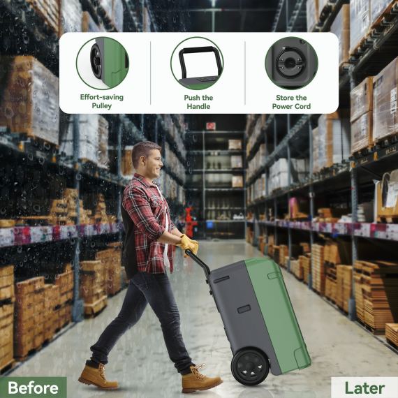 Fehom 180 pints commercial dehumidifier for water damage restoration