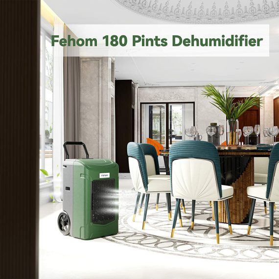 Fehom 180 pints commercial dehumidifier for water damage restoration