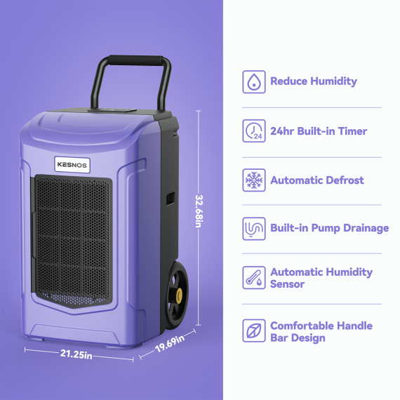 Kesnos 180 Pints Commercial Dehumidifiers for water damage restoration