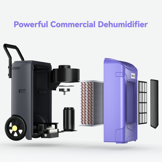Kesnos 180 Pints Commercial Dehumidifiers for water damage restoration