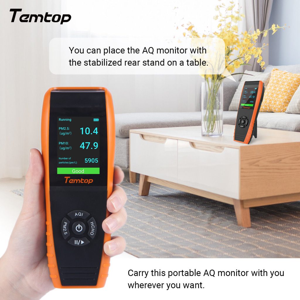 temtop lkc-1000s+ air quality monitor PM2.5 PM10 TVOC HCHO Temperature Humidity 2nd gen