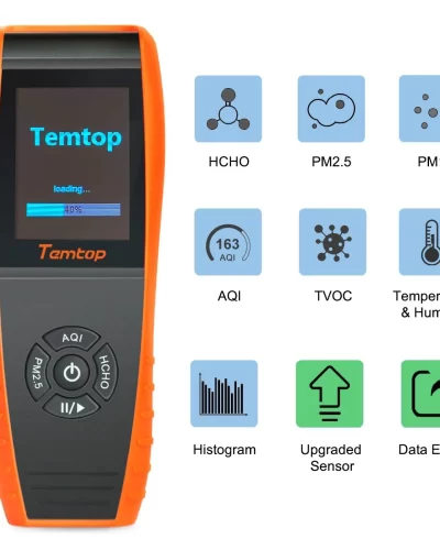 temtop lkc-1000s+ air quality monitor PM2.5 PM10 TVOC HCHO Temperature Humidity 2nd gen