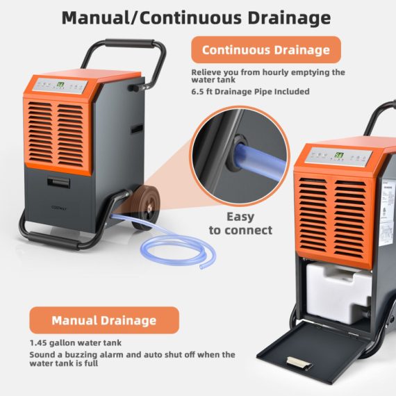 140 pint dehumidifier commercial industrial costway