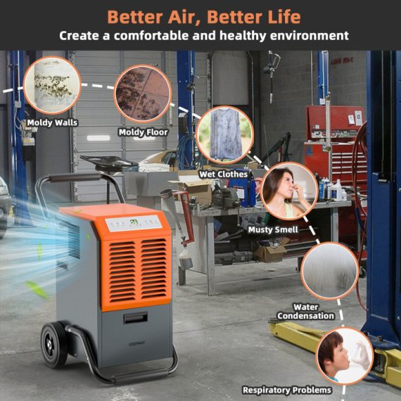 140 pint dehumidifier commercial industrial costway