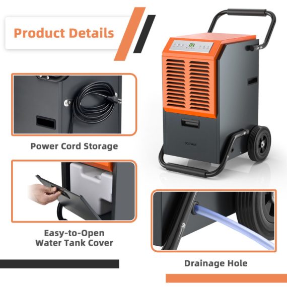 140 pint dehumidifier commercial industrial costway