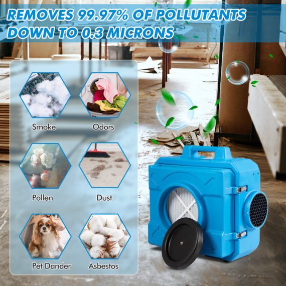 industrial commercial air scrubber for damage restoration