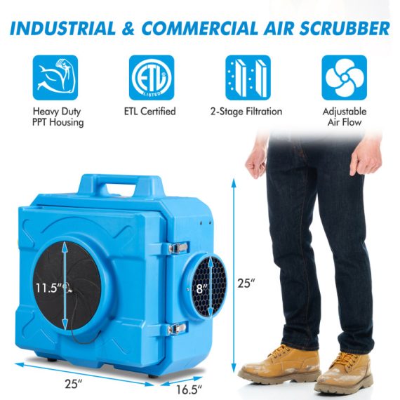 industrial commercial air scrubber for damage restoration