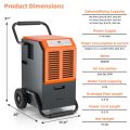 140 pint dehumidifier commercial industrial costway