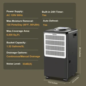 fehom 130 pints dehumidifier YDA-858F