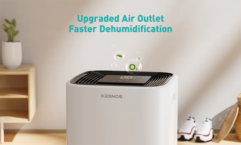 70 Pints Home Dehumidifier for Basements with Drain Hose - Kesnos