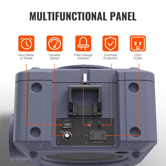 Air Scrubber with 3-Stage Filtration, Stackable Negative Air Machine 550 CFM, Air Cleaner with MERV10, Carbon, H13 HEPA