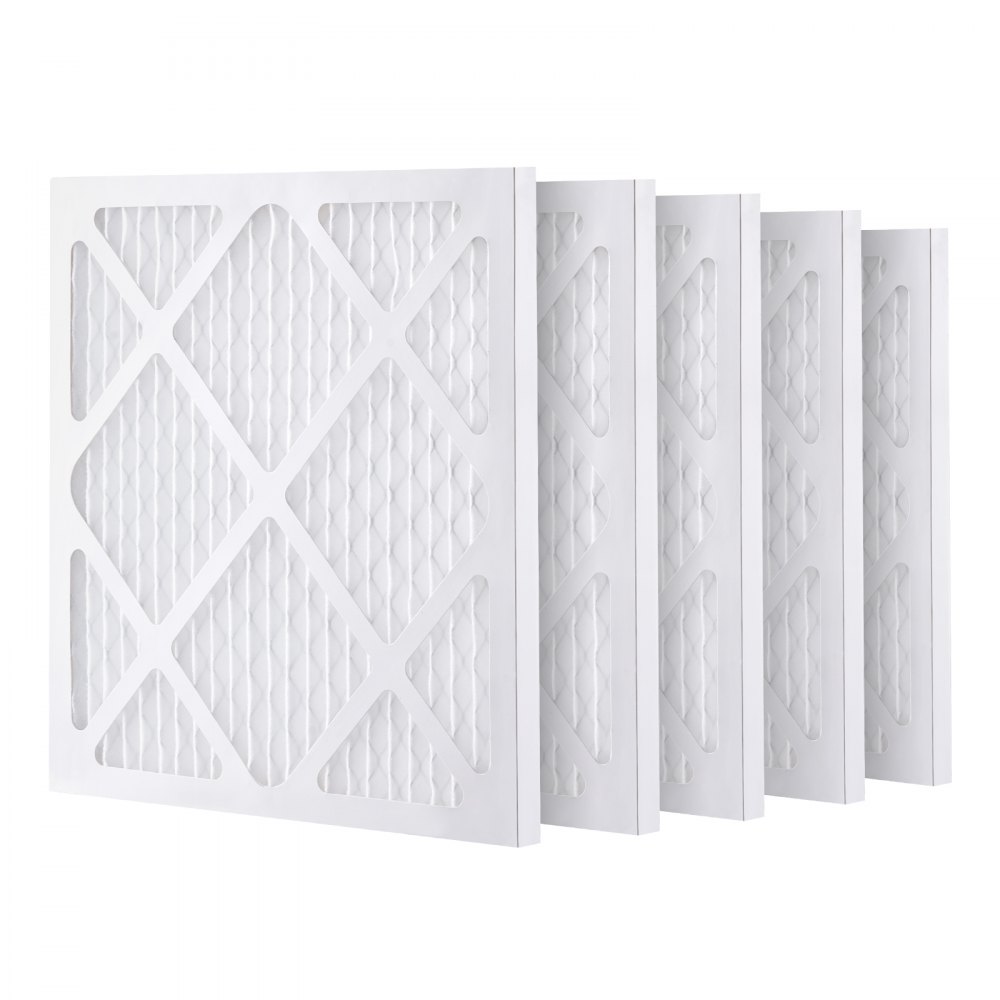 Protective Pre Filters, 5 Pack, 15.75'' x 15.75'' Air Filter Replacement, Stage 1 High-efficient Stage 1 Filters Compatible w/ BlueDri Air Scrubbers, Air Purifiers, Water Damage Restoration Equipment High Efficient Filtration: The replaceable pre-filter acts as the first line of defense, capturing larger particles, dust, and lint before they even reach the air scrubber. Purify the Air: Low pressure drop, superior efficiency and high dust holding capacity. It captures larger particles and helps extend the life of the high efficiency filter. Quantity: 5pcs. Size: 15.75'' x 15.75'' x 0.75'' / 40 x 40 x 1.9 cm / 400 x 400 x 20 mm. The entire properly sealed filter will not leak while allowing cleaner air to flow through. Easy to Install: Set up filters to create an efficient 3-stage filtration system that allows for regular maintenance and ensures optimal performance of the filtration system. Perfect Fit: Compatible for BlueDri, VEVOR air scrubbers, as well as other brands. Ideal for residential, commercial, and industrial indoor use.