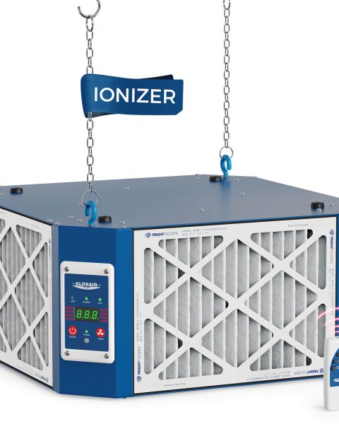 AlorAir® Air Filtration System for Woodworking Shop 360 Degree 1350 CFM with Strong Vortex Fan and Built-In Ionizer, Purecare 1350IG Shop Dust Collector
