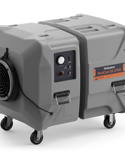 PuriSystems PuriCare S2 UVIG Industrial Air Filtration System – 4-Stage Air Scrubber, 2000 CFM, Built-in UV-C Light & Ionizer for Water/Fire Damage Restoration, Renovation & Construction