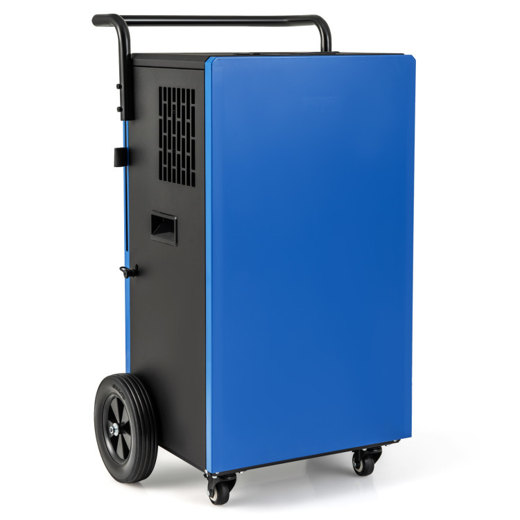 215 Pint Commercial Dehumidifier for Home, Basement & Industrial Use – Covers 8,000 Sq. Ft with Digital Controls, 24H Timer & Continuous Drainage Built for big jobs and built to last, this 215 PPD dehumidifier is your best defense against moisture damage in expansive spaces. Removes up to 215 Pints/day (95°F, 90% RH) Covers areas up to 8,000 sq. ft 24-hour digital timer for energy savings Adjustable humidity control from 30% to 80% Auto defrost + memory restart after power outage Continuous gravity drainage with 2 ft hose Heavy-duty caster wheels & built-in handles for mobility