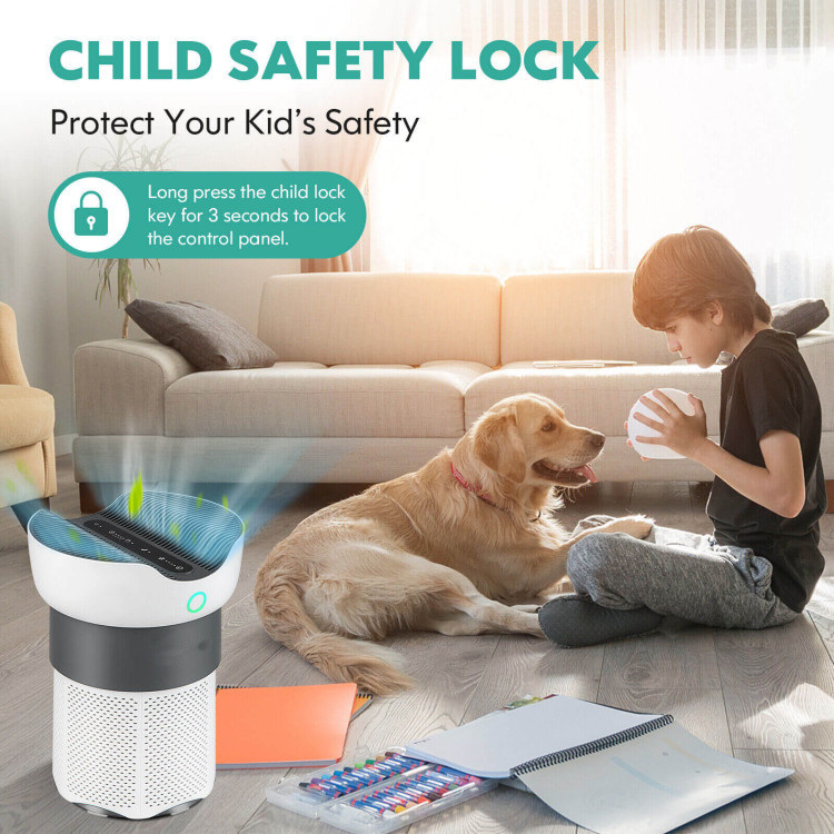 H13 HEPA Air Purifier for Large Rooms up to 1300 Sq Ft – Quiet Sleep Mode, Smart Air Quality Sensor, 3-Stage Filtration Breathe cleaner air with a powerful purifier built for large rooms and sensitive lungs. 3-Stage Filtration: Pre-filter, H13 HEPA, and activated carbon trap 99.99% of airborne particles as small as 0.1 microns Covers Up to 1300 Sq Ft: Rapid purification for living rooms, bedrooms, kitchens, offices, and more Smart Air Quality Sensor: Adjusts fan speed based on real-time PM2.5 levels Ultra-Quiet Sleep Mode: Operates at just 35dB with auto screen dimming Easy to Use: Touch panel, 4 fan speeds, timer, child lock & filter change indicator