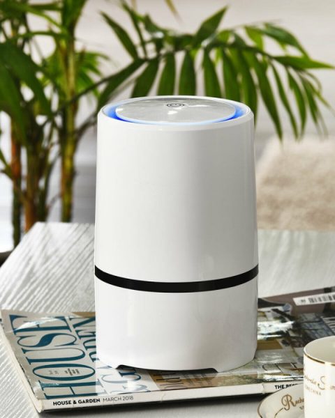 Mini HEPA Air Purifier with 3-in-1 Filtration, Negative Ions, Aromatherapy & Night Light – Ultra Quiet Desktop Air Cleaner for Small Rooms