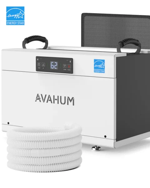 AVAHUM 155 Pints Crawl Space Dehumidifier with Drain Hose, Commercial Dehumidifier for Basement, Energy Star Listed