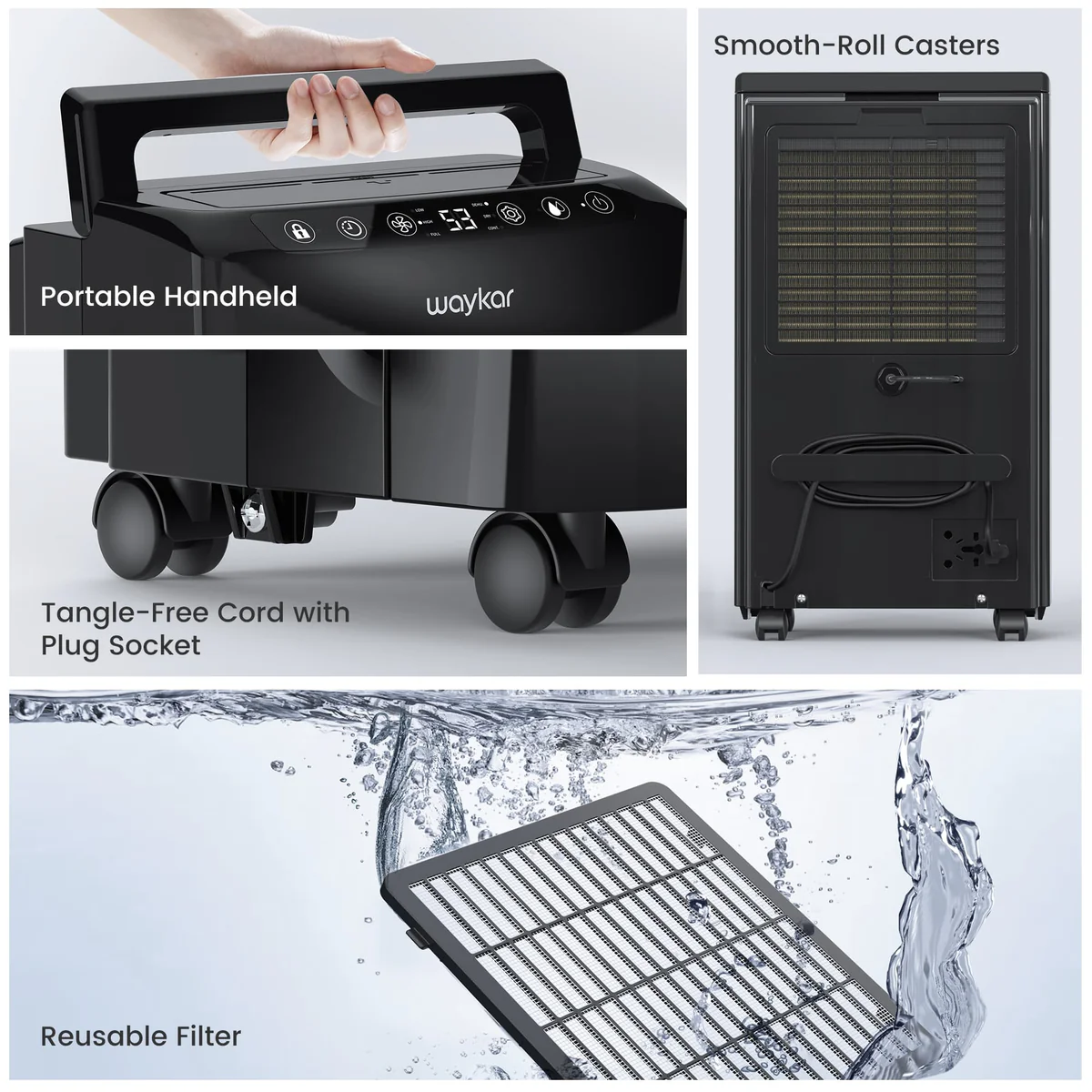 portable-dehumidifier-waykar-PD160B-PRO-B-black-2000sqft-handles